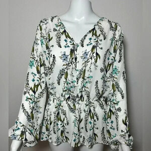 NWT Worthington Floral Peplum Top